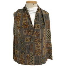 ENRICO COVERI PAISLEY BROWN RECTANGLE Silk scarf 60/17 in  A112