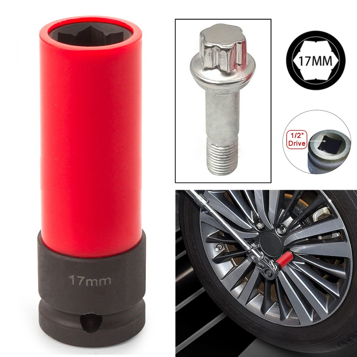 ゆゆ Protective Lug Nut Socket for Mercedes with 17mm Convex