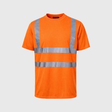 Hi Vis Viz Visibility Short Sleeve Safety Work Crew Neck T Shirt Size S - 4XL