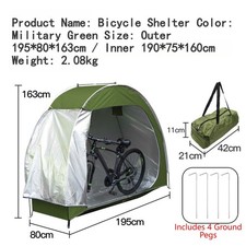 For Backyard Storage Bike Storage Tent Waterproof Canopy 210D Oxford Fabric