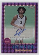 2024-25 Chrome 1973 Topps Purple Geometric Refractor Julian Strawther Auto 1d0h