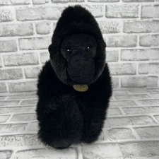 Aurora Miyoni Silverback Gorilla Plush Stuffed Animal Gray Black Ape Monkey 12"