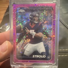Topps 2024 Chrome CJ Stroud Pink Refractor Rookie #346/399 Houston Texans