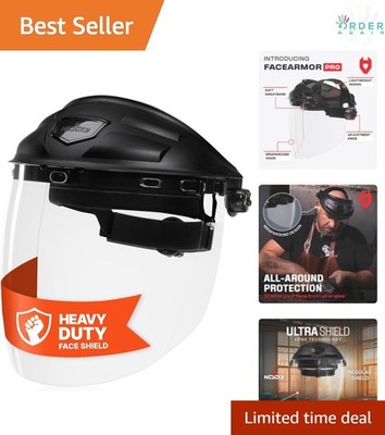 Safety Face Shield Impact-Resistant Clear Visor Anti-Fog Adjustable Headgear