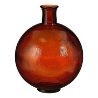 Mica Decorations Firenza Glasflasche - H42 X Ø34 Cm - Recyceltes Glas - Dunkelbr