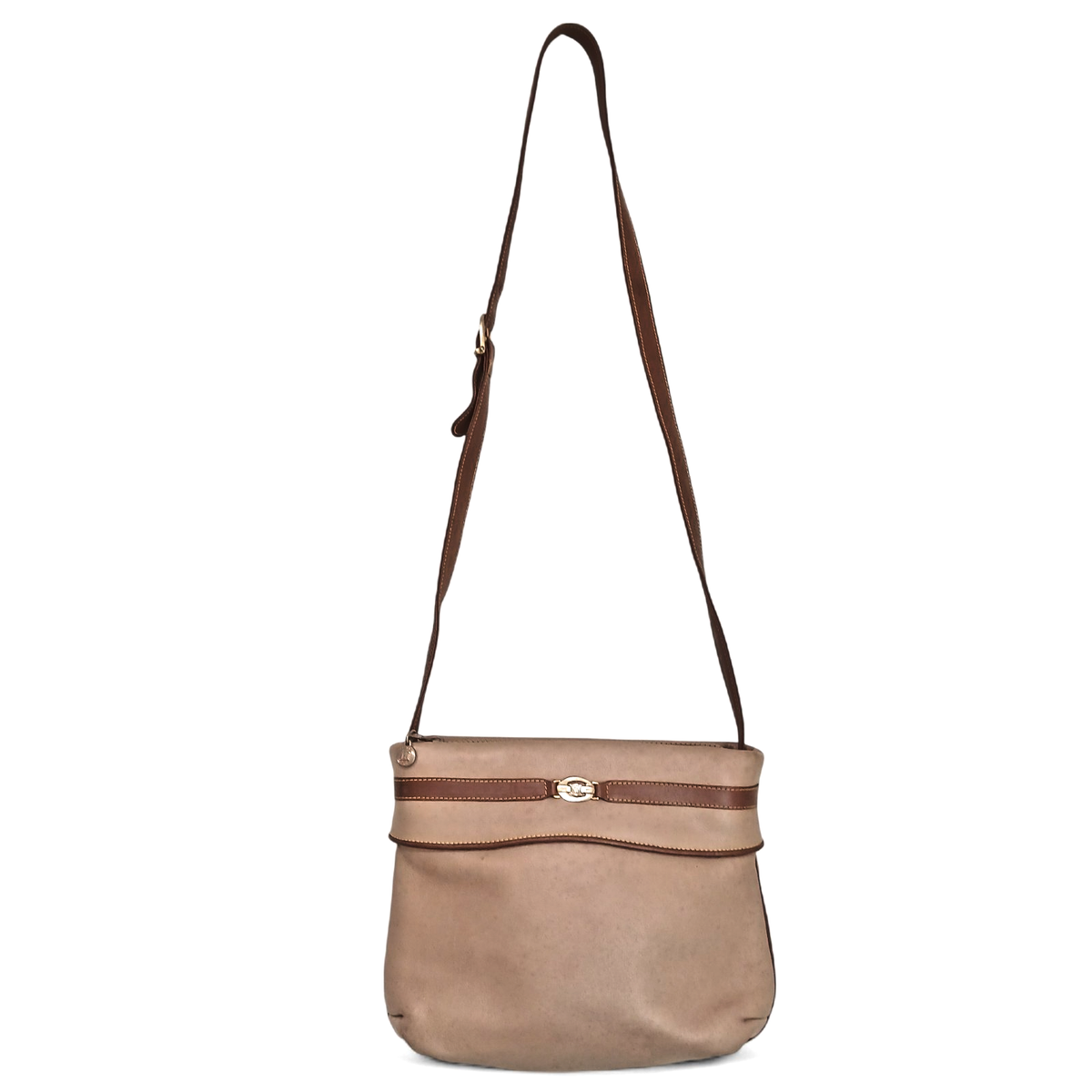 CELINE 90s Vintage Leather Shoulder Bag Pochette Beige USED CELINE 90s Vintage Leather Shoulder Bag Pochette Beige USED