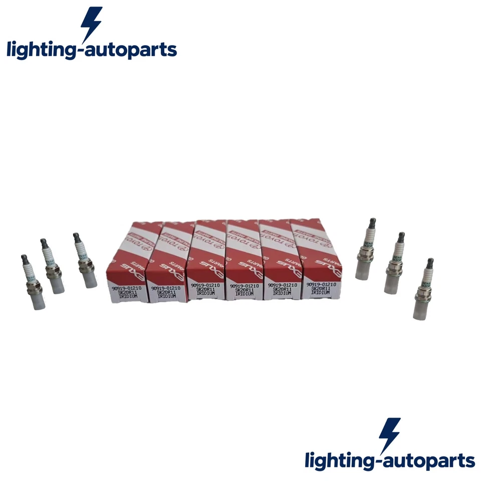 NEW 6PCS DENSO Iridium Spark Plugs OEM 90919-01210 SK20R11 3297 for Toyota - Imagem 2 de 4