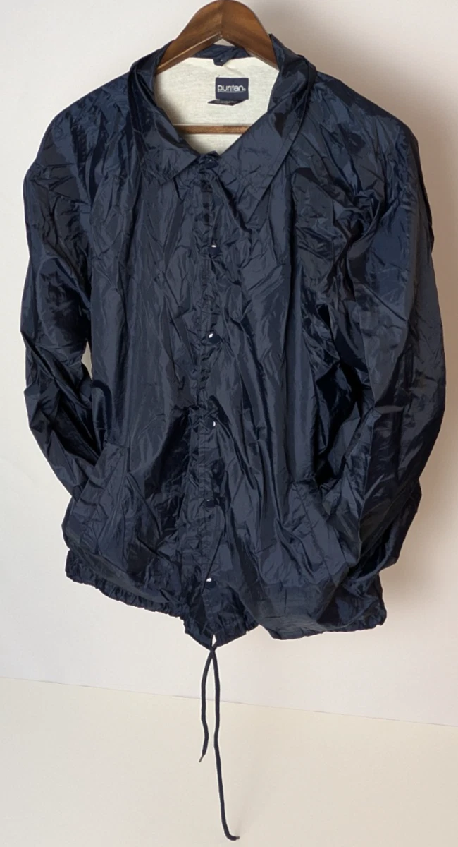 Puritan Coach Jacket Large Navy Blue Plain Minimalist Golf