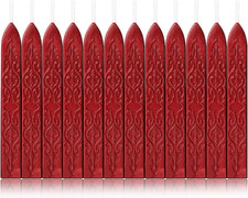 12 Pcs Sealing Wax Sticks with Wicks, Antique Wine Red Wax Seal Sticks for Wax S