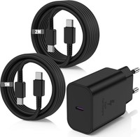 Usb C LadegeräT 45W SchnellladegeräT Mit 1M+2M Kabel FüR Samsung Galaxy S21-25