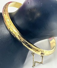 925 Sterling Silber Gold Vermeil Scharniere Bengal Armband 7,5 Zoll