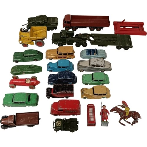 Dinky Toys & Others Vintage Diecast Vehicle Lot Trucks Cars Figures Preloved