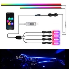 LED Interior Car Strip Light, Multicolor RGB 6 in 1 Optic Ambient Lighting