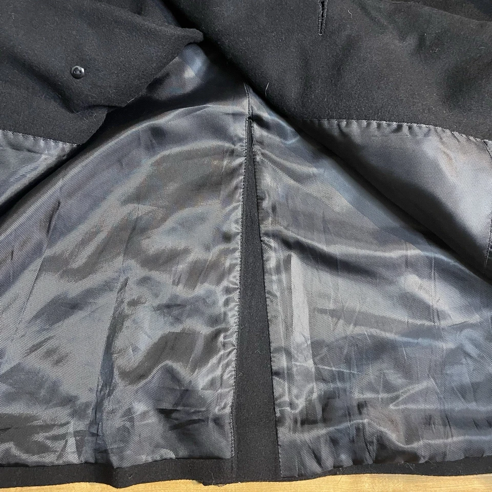 Calvin Klein Men Black Wool Cashmere 3 Button Overcoat Sz 54R Classic 3/4 Length - Image 2 of 4