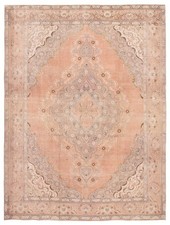 Vintage Hand-Knotted Carpet 9'3" x 12'7" Traditional Oriental Wool Area Rug