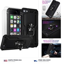 iPod Touch 7 6 5 Case Black with 2 Screen Protectors Heavy Duty Protection