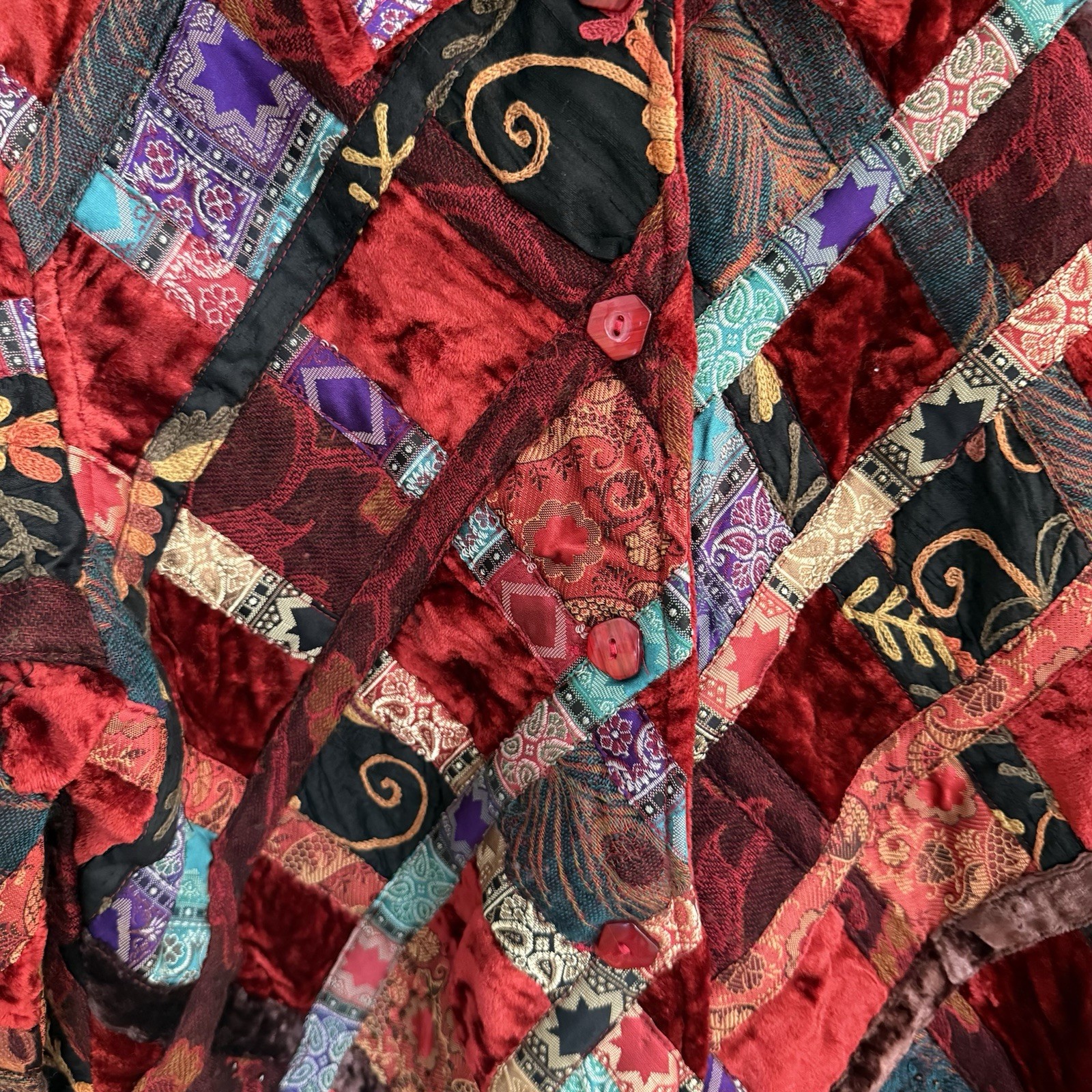 Coldwater Creek Patchwork Jacket Size Petite Medi… - image 2