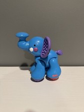 FISHER PRICE AMAZING ANIMALS BLUE ELEPHANT, SENSORY, JOINTED, CLICK CLACK TOY