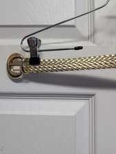 Gold. Braided Belt. Size S Womens Gold Buckle Omega