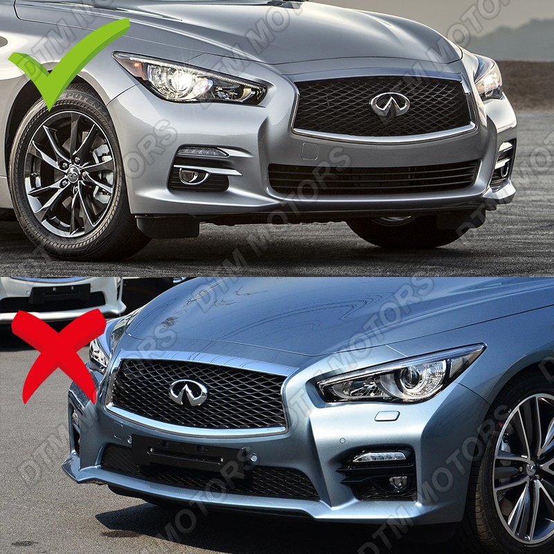 For 14-17 Infiniti Q50 Premium Painted White Front Bumper Splitter