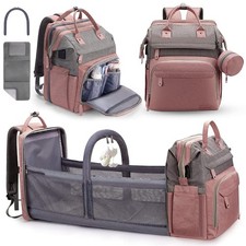 Multi Function Baby Diaper Bag Backpack Changing Station Pink Travel Bag New