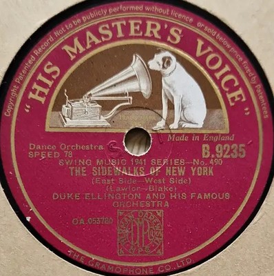 SCHELLACK Duke Ellington And His Orchestra Take The ''A'' Train / The Sidewalks O
