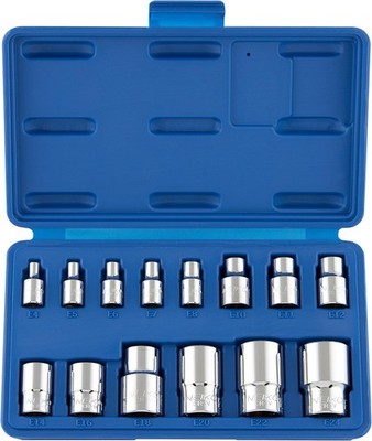 NEIKO 04300A E-Torx Socket Set, 14 Piece, External Torx, E4 to E24, 1/4'',... 