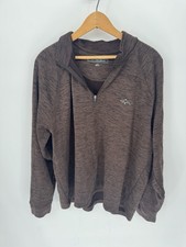 Greg Norman 1/4 Zip Polyester Brown Pullover Long Sleeve Golf   Shirt Top Size XL