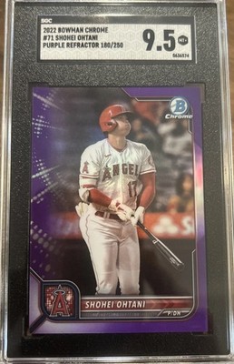 2022 Bowman Chrome Purple Refractor /250 Shohei Ohtani  SGC 9.5 Mint Rare