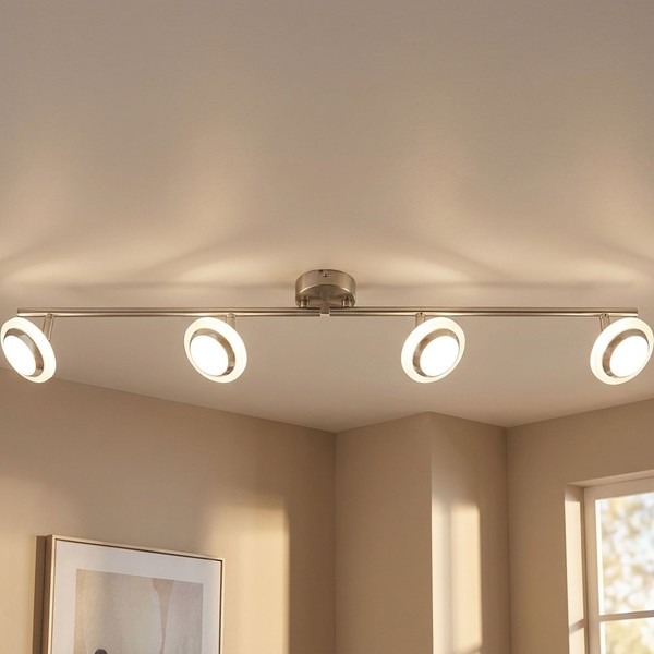 Deckenstrahler Deckenlampe Spotlampe Chrom Led Schlafzimmerlampe Beweglich 80 Cm-image