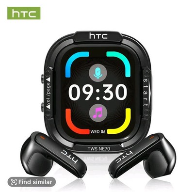 HTC NE 70 TWS Earbuds Bluetooth 6.0 Wireless Kopfhörer Schwarz Brandneu Versiegelt