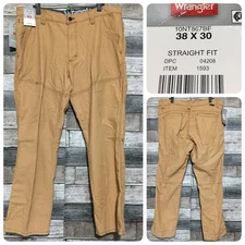 Wrangler Atg Straight Fit Pants Men’s 38x30 Tan Stretch Lightweight