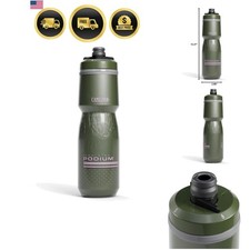 Podium Chill Insulated 24oz Bike Water Bottle - Easy Squeeze Bottle - Fits Mo...