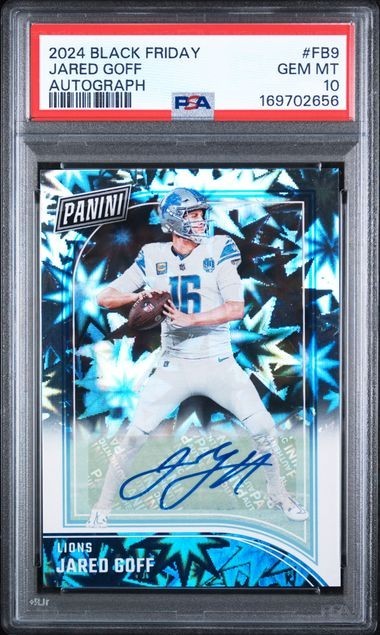 2024 Jared Goff  PSA 10 Panini Black Friday Football Explosive /10 Auto #FB9