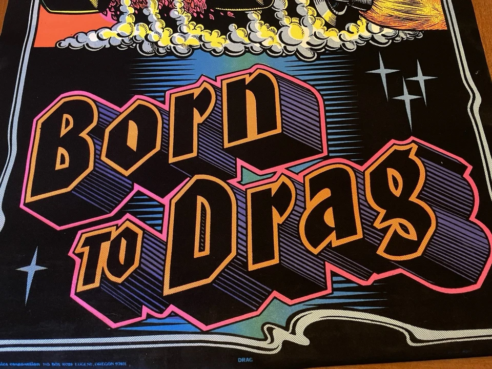 复古 20 世纪 70 年代原版黑光迷幻海报 Ed Roth Rat Fink Monster — 第 3/4 张图片