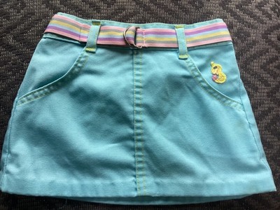 Vintage Sesame Street Big Bird Blue Skirt with Pockets Yellow Stitching 3T
