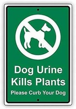 Tin Metal Sign Danger Dog Urine Kills Plants Please Curb Your 8x12