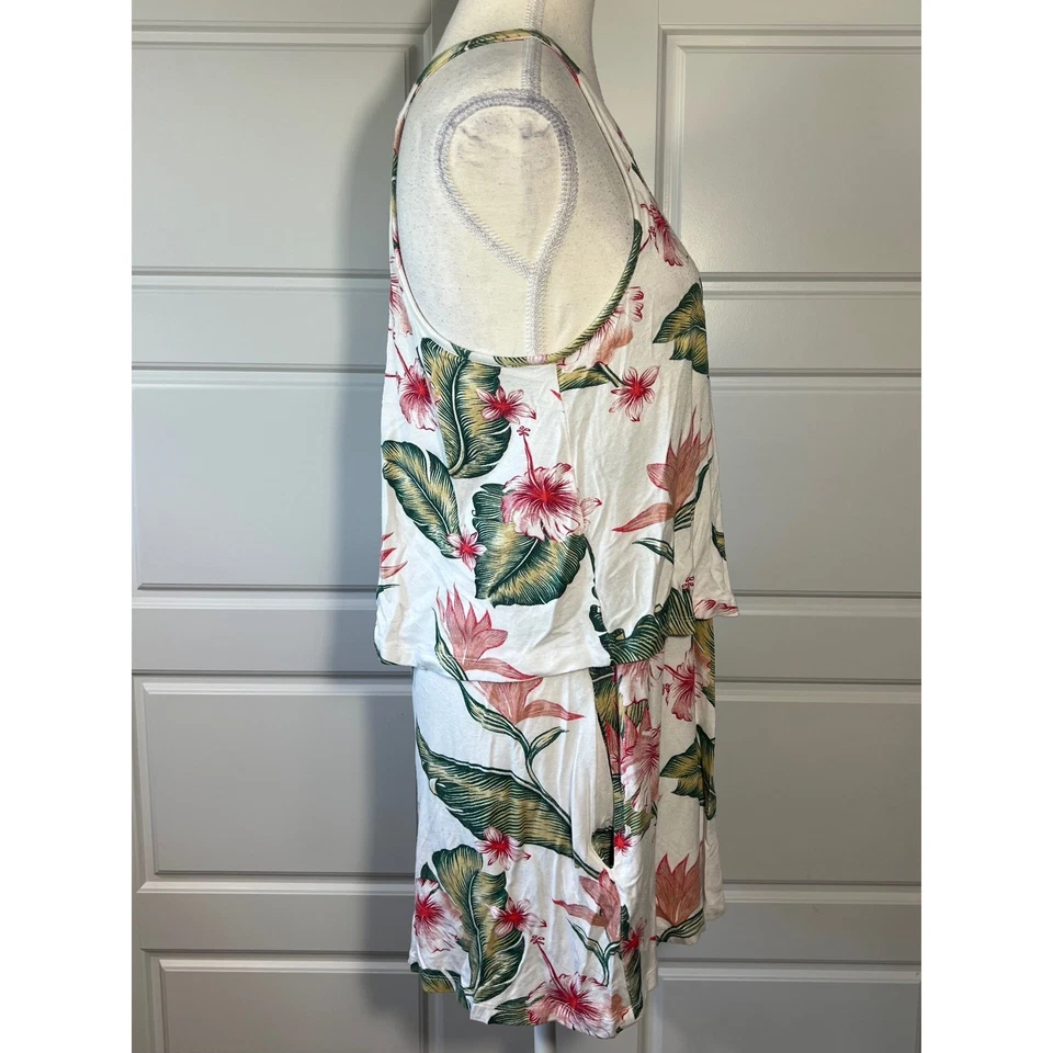 Roxy Women's Tropical Floral Print Halter Romper Jumpsuit L - Image 4 of 4