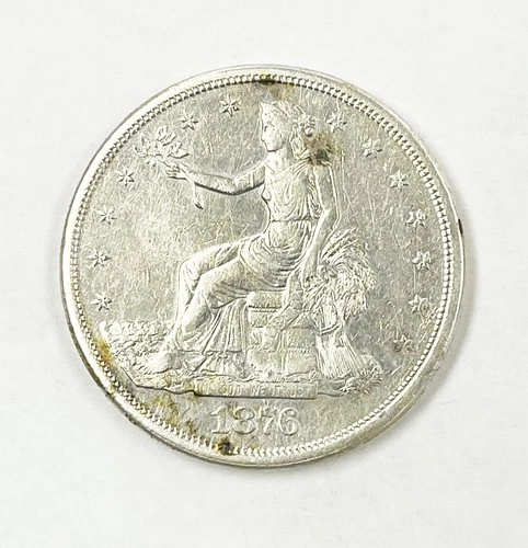 1876 Trade Dollar Silver Coin 420 Grains .900 Fine United States Type Coin