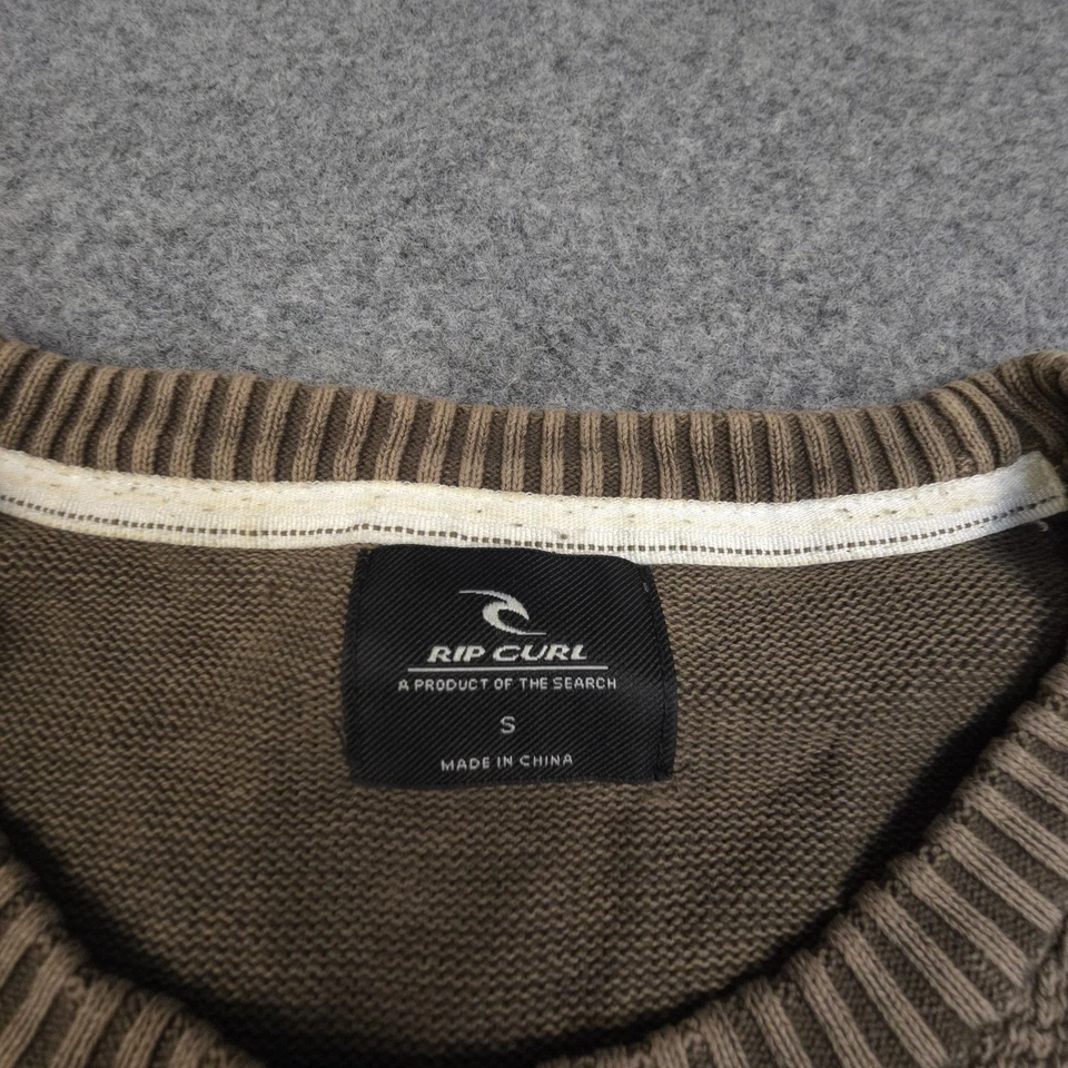 Rip curl Jumper Mens SMALL brown Long Sleeve Sweatshirt Winter knitted Size S - Image 3 of 4