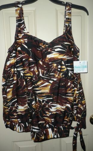 Plus Size 22 Blouson Style Tankini Swim Top from Beach Belle New with Tags