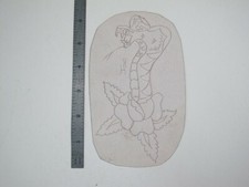 vtg 1960s 1970s Tattoo acetate stencil Adder coming out of Flower signed SN2
