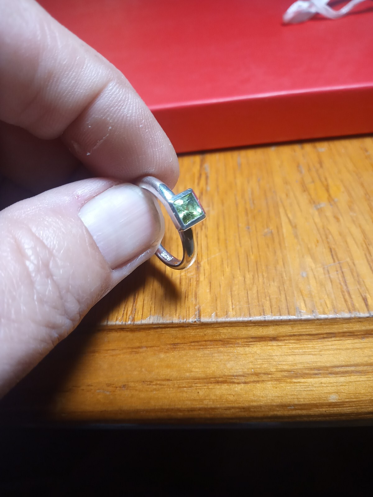 .925 Sterling Silver Stackable Ring With Single p… - image 4