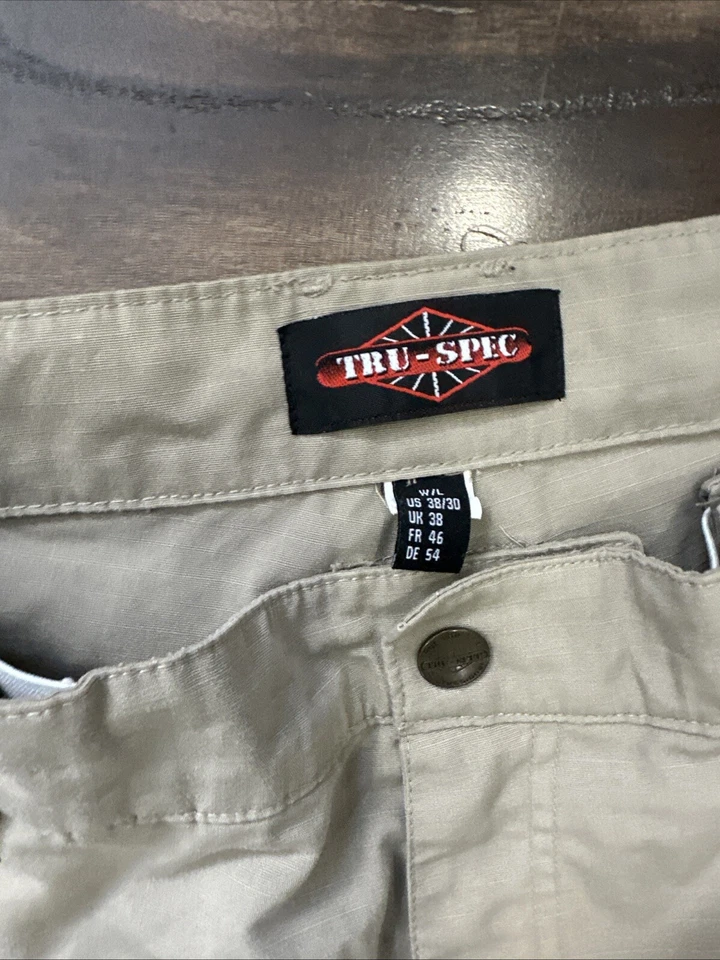 Tru-Spec Tactical Work Pants Men 38W 30 Gray Cotton Ripstop Cargo Pockets - Image 3 of 4