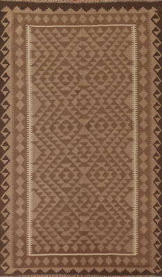 Tribal Geometric Nomadic-inspired Reversible Kilim Kelim Rugs 5x8 ft