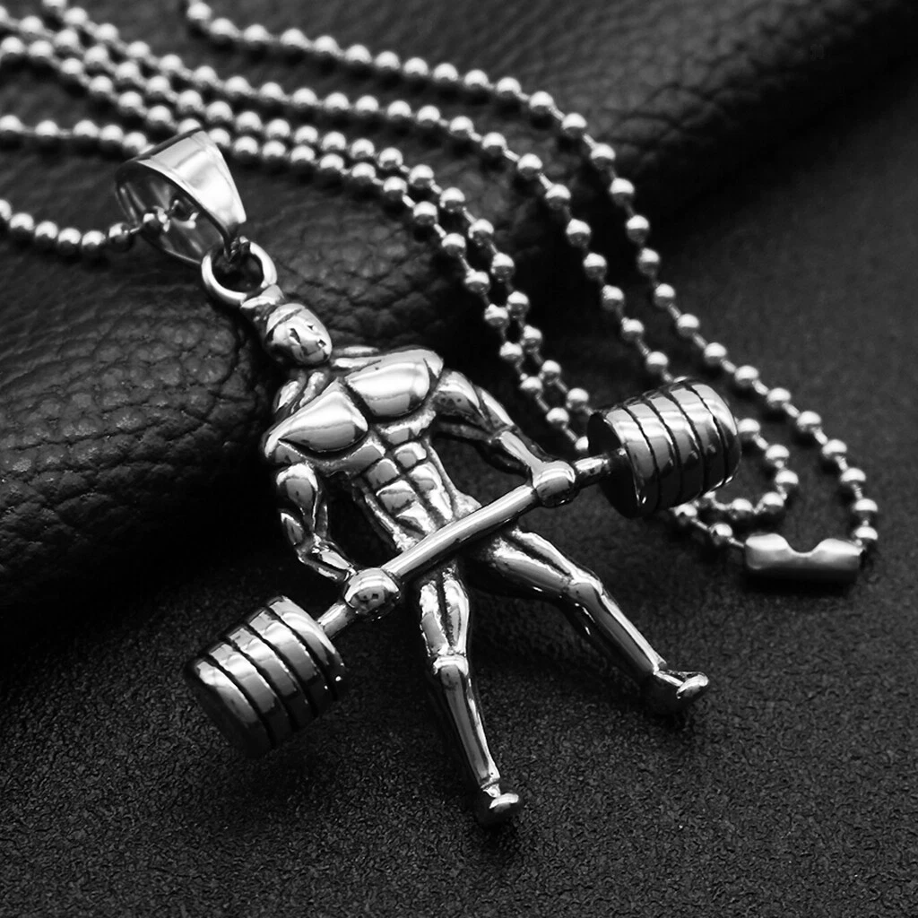 Barbell necklace best sale