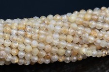 3MM Genuine Natural Gold Rutile Quartz Beads AA Faceted Round Loose Beads 15"