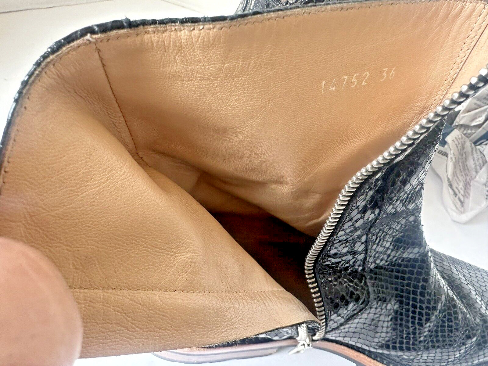 RARE ! VINTAGE DRIES VAN NOTEN Leather Python Pat… - image 10