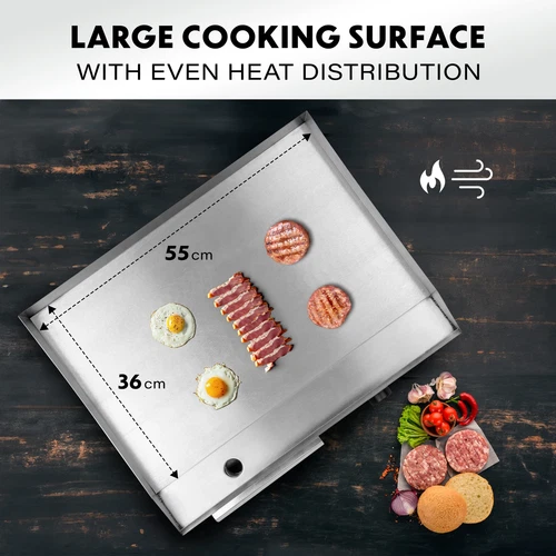 Commercial Electric Griddle & Flat Top Grill Hot Plate 55cm 3kW BBQ Stainless - Picture 4 of 10