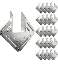 Galvanized 18-Gauge Hurricane Tie, 20 Pack Steel Connector for Roofing Trusses W